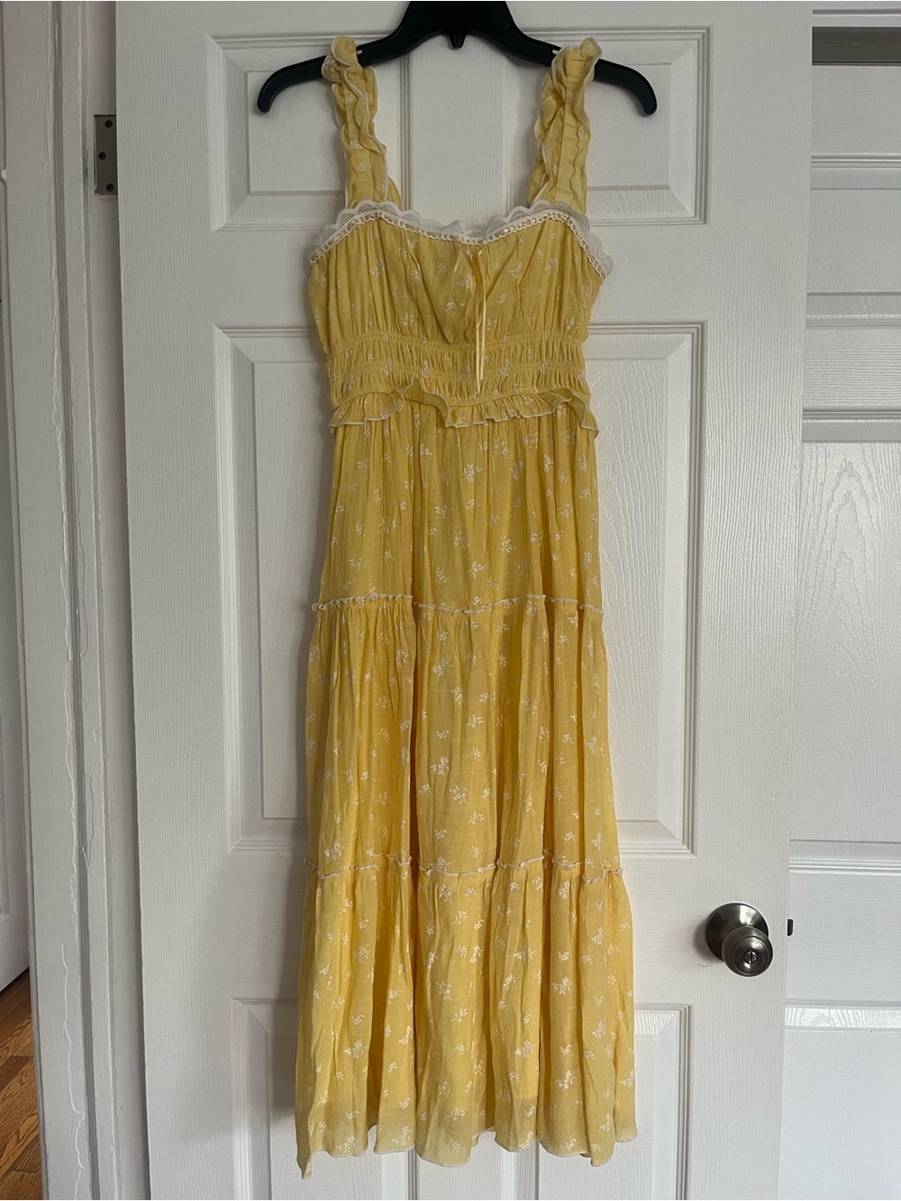 Trixxi Yellow Floral Ruffled Maxi Dress